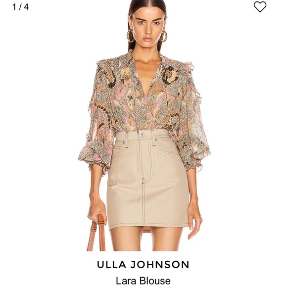 ULLA JOHNSON Lara Blouse in Ivory - Picture 6 of 7
